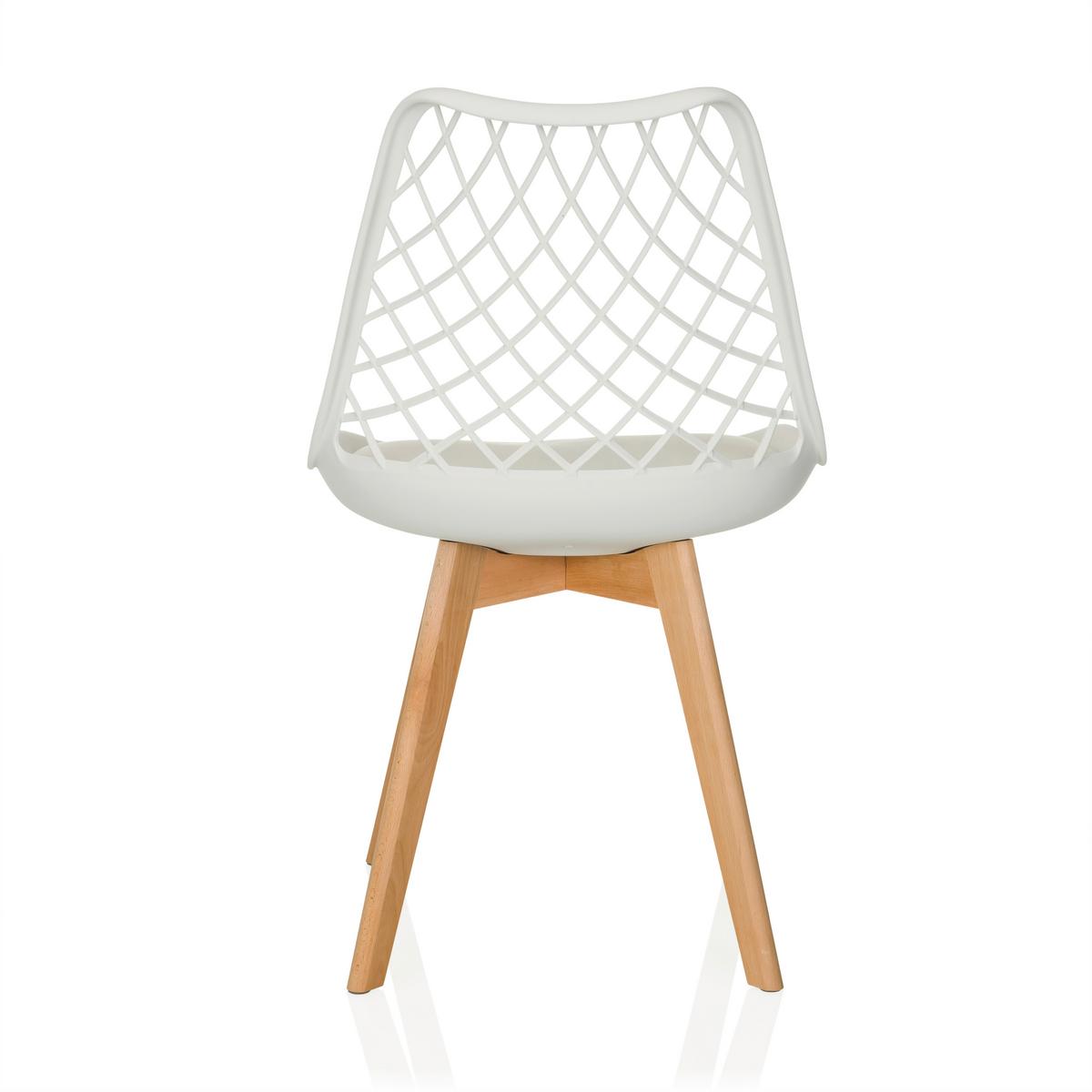 Konferenčni Stol Scandi Hol, Bela - bela/barve bukve, Moderno, umetna masa/les (49/81/53cm) - MID.YOU