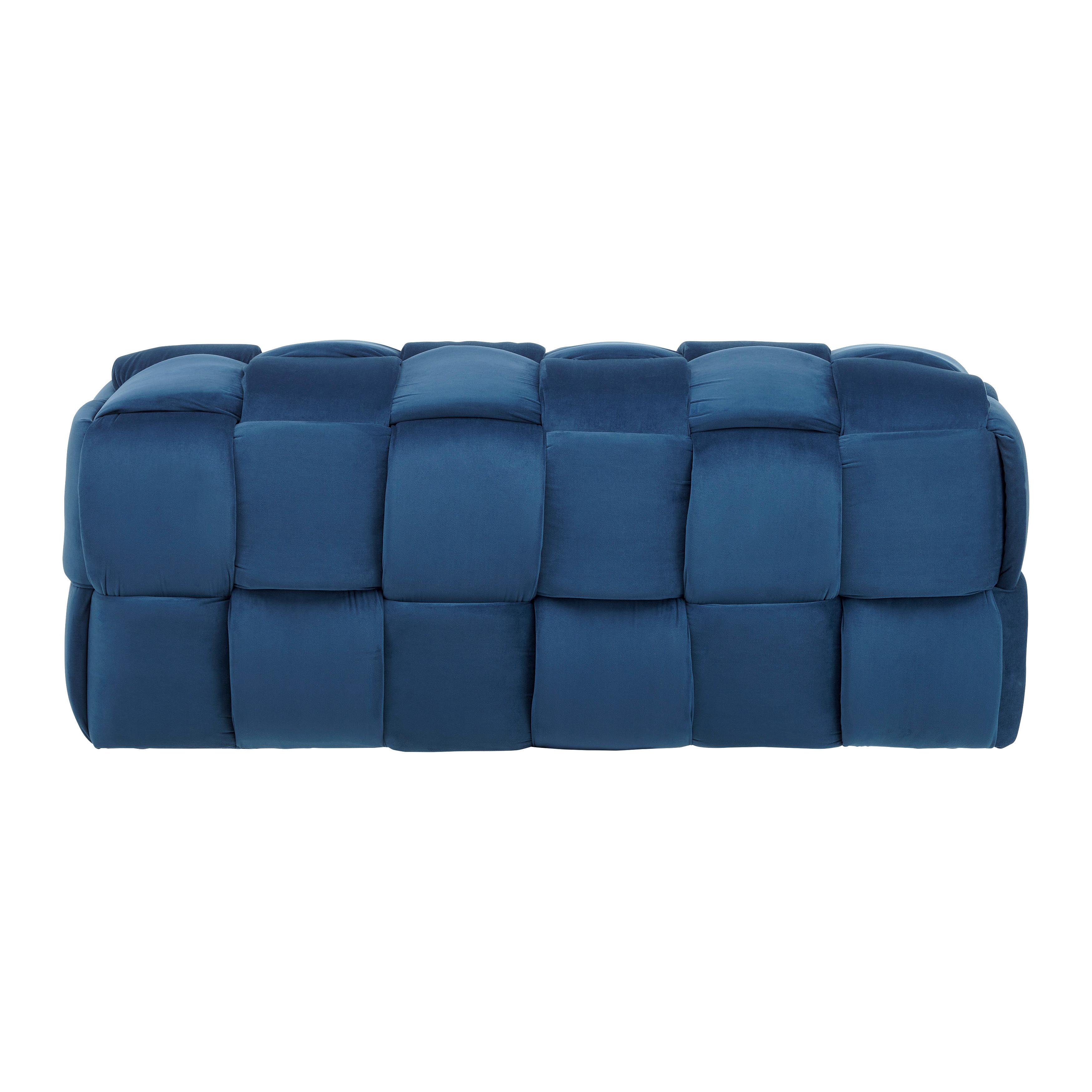 Ülőpad Ella - Kék, modern, Fa/Textil (118/47/47cm) - Bessagi Home