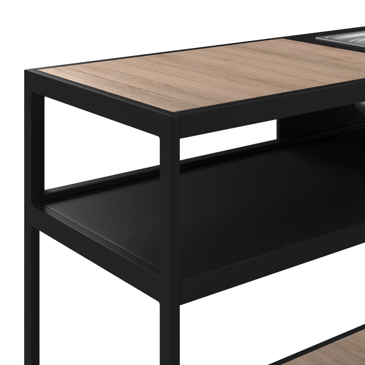 Mobilier bucătărie outdoor Delia - culoare natur/negru, Modern, plastic/metal - Bessagi Garden