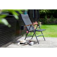 Gartenstuhl Mood Position Anthrazit/Teakfarben - Anthrazit/Schwarz, KONVENTIONELL, Holz/Kunststoff (60/111/72cm) - Gardenson