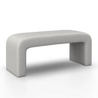 Hockerbank Janina Grau Boucle Gepolstert - Grau, MODERN, Holz/Textil (110/46/41cm) - Bessagi Home