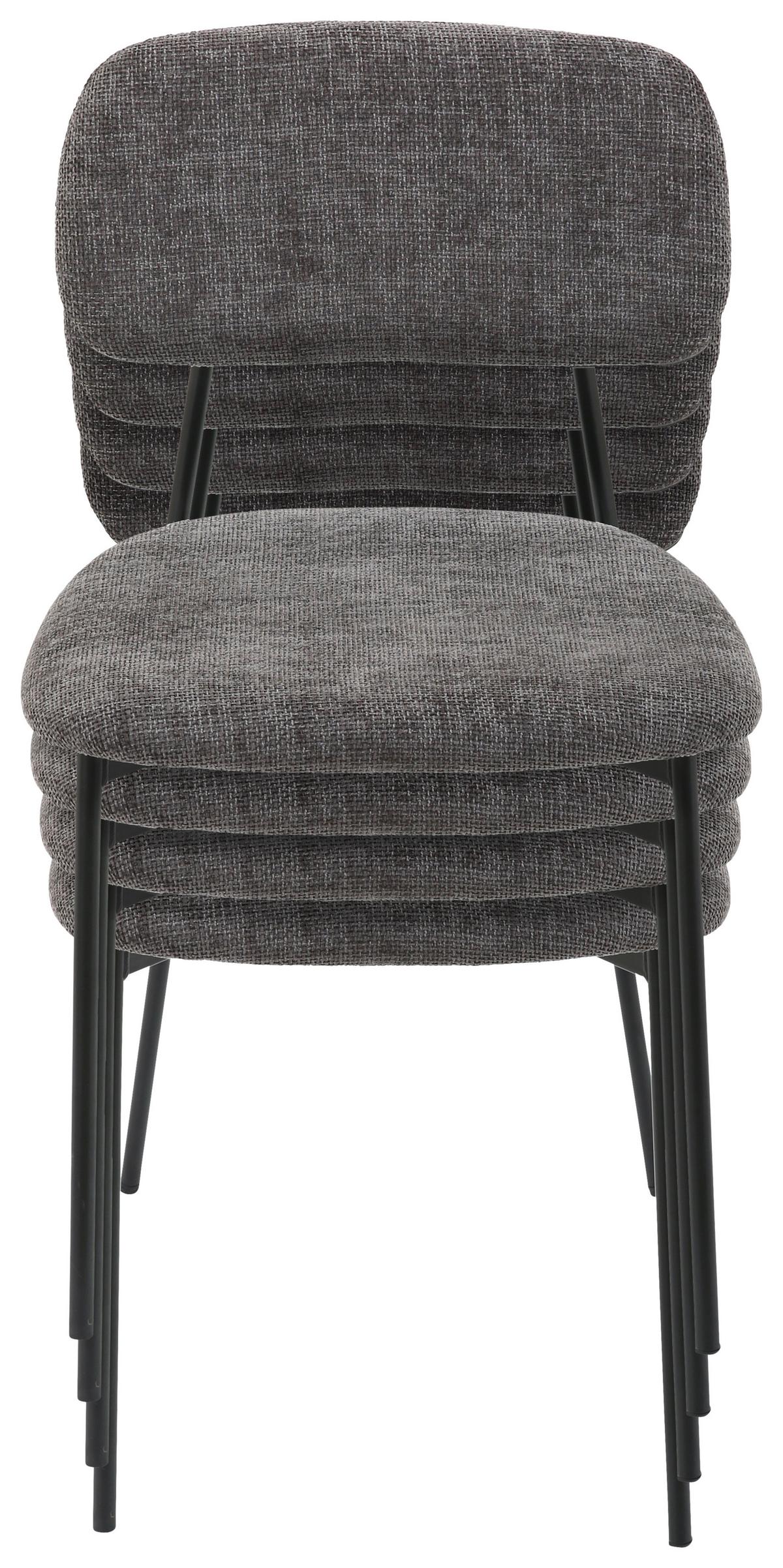Szék Lara - fekete/szürke, Modern, textil/fém (44/78,5/49cm) - Mömax