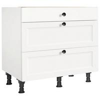 Schubkastenunterschrank Cascada Weiß - Schwarz/Weiß, MODERN, Holzwerkstoff/Metall (90/87/56cm) - Nobilia