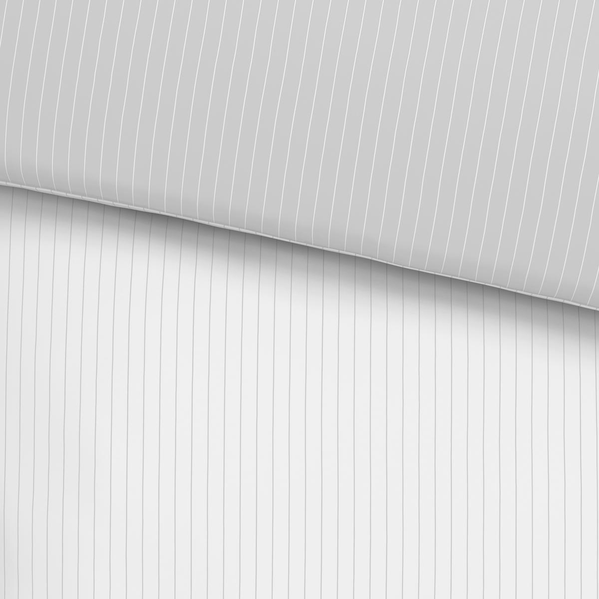 Bettwäsche Twill Streif Weiss/Hellgrau ca. 135x200cm - Hellgrau/Weiß, MODERN, Textil (135/200cm) - Mömax