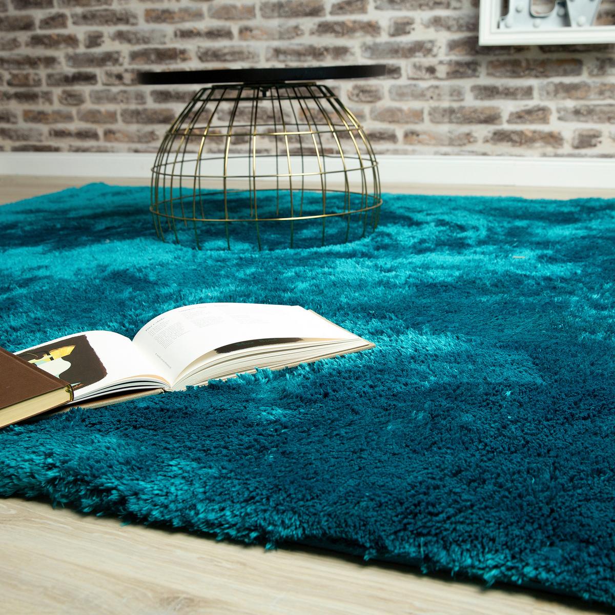 Hochflorteppich My Curacao - Petrol, Konventionell, Textil (60/110cm)