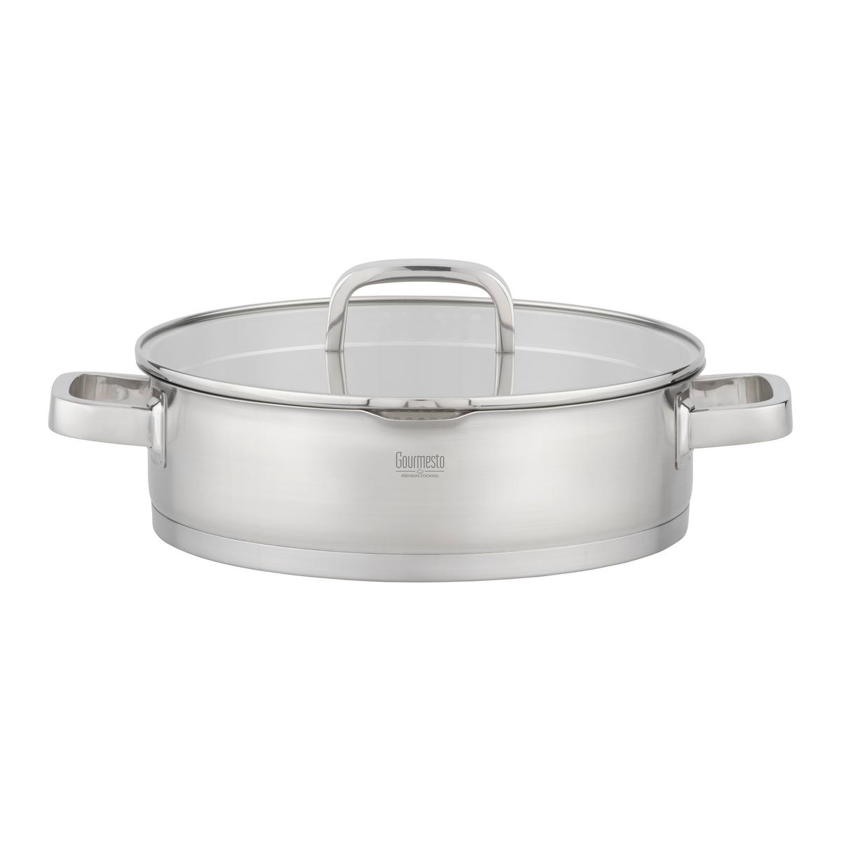 Oală Silver Line 4,9L - străveziu/culoare inox, Konventionell, sticlă/metal (28/8cm) - Gourmesto