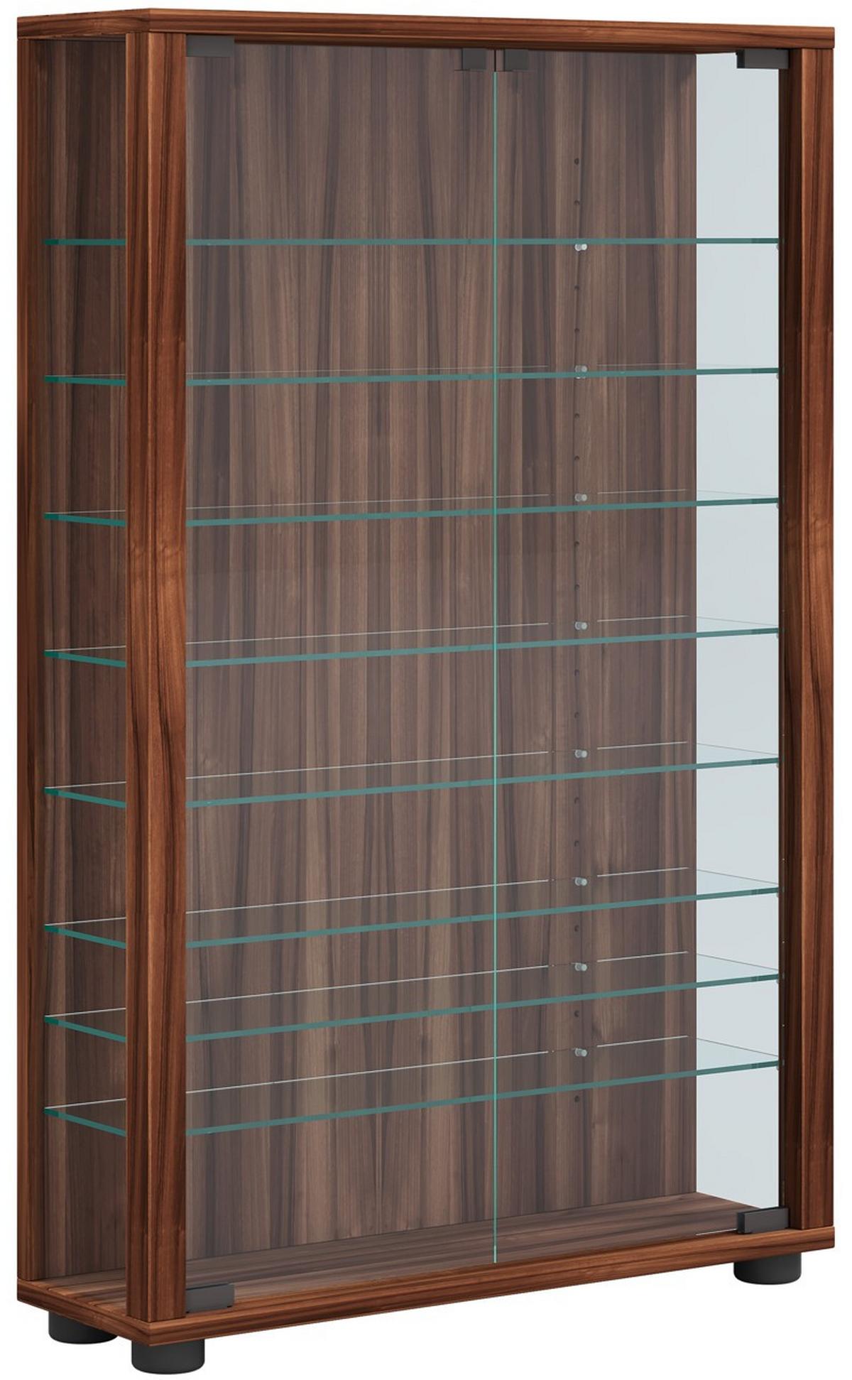 Vitrina Lumo, Oreh - barve oreha, Moderno, umetna masa/steklo (59/91,3/18cm) - MID.YOU