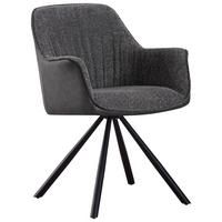 KRZESŁO Z PODŁOKIETNIKAMI SERENA - czarny/szary, Modern, metal/drewno (62/82/62cm) - MID.YOU