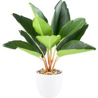Kunstpflanze Grünpflanzen Grün/Braun/Weiß - Braun/Weiß, Design, Kunststoff (36cm)