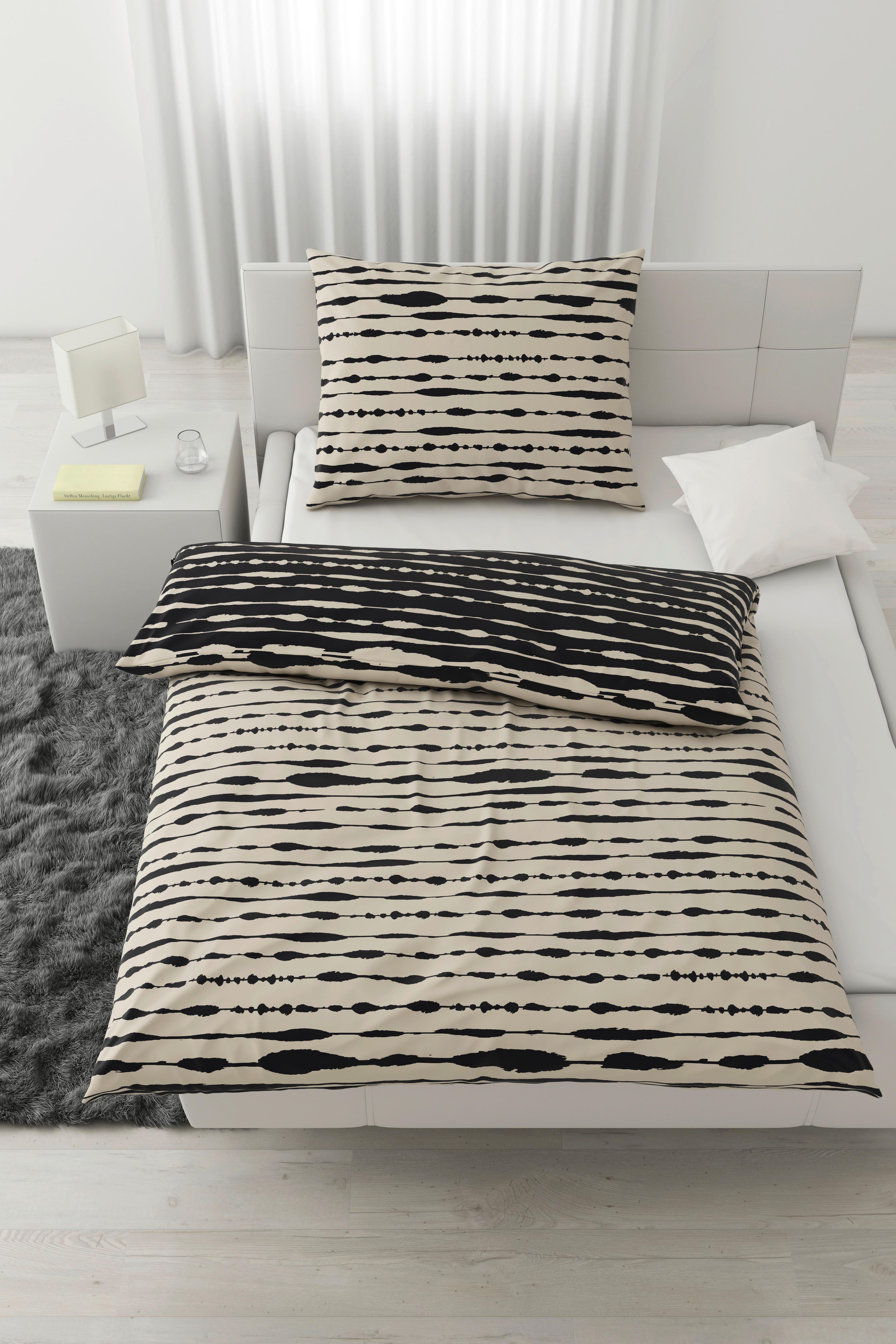 Lenjerie de pat Fine line Wende - alb/negru, Modern, textil (140/200cm) - Modern Living