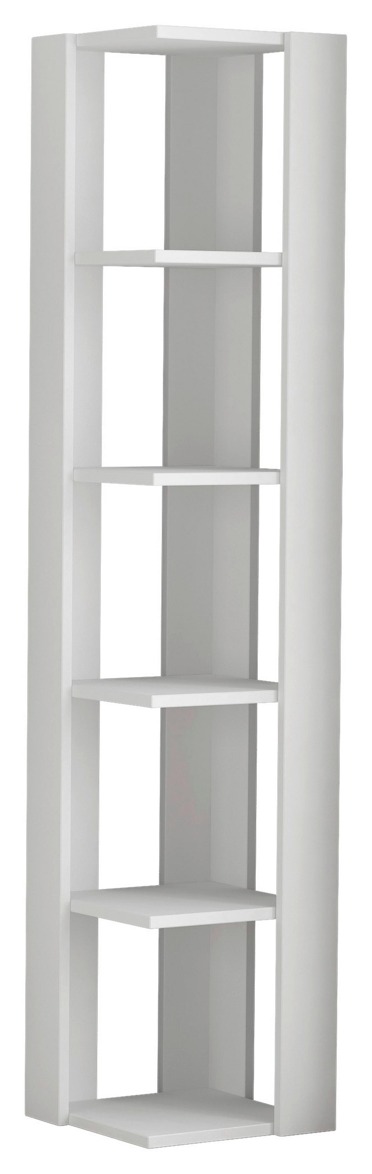 Eckregal NATI Weiß ca. 34x161x34 cm - Weiß, Design, Holzwerkstoff (34/161/34cm) - Livetastic