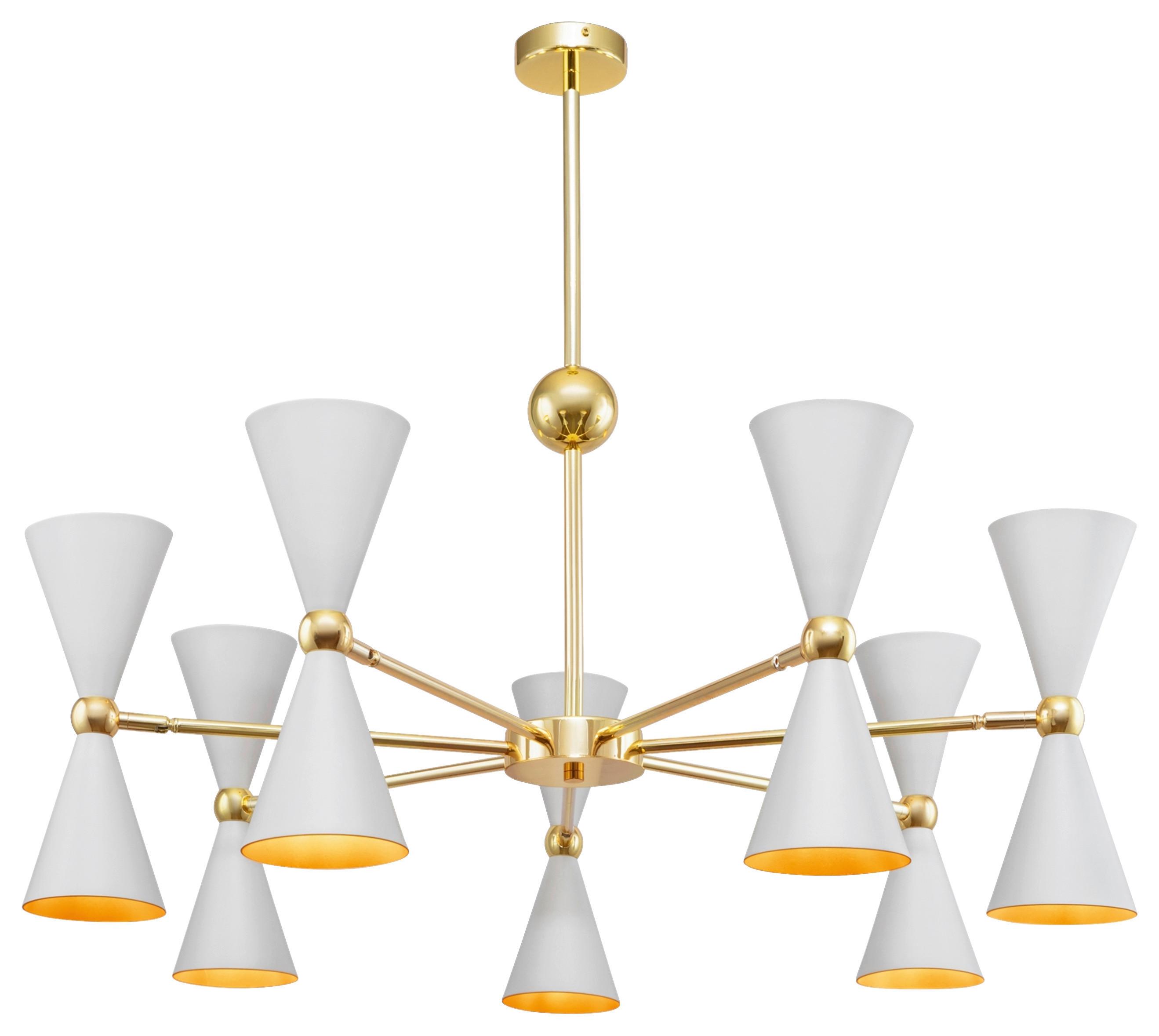 KRONLEUCHTER VESPER - Weiss/Goldfarben, Basics, Metall (91/32/91cm) - MAYTONI
