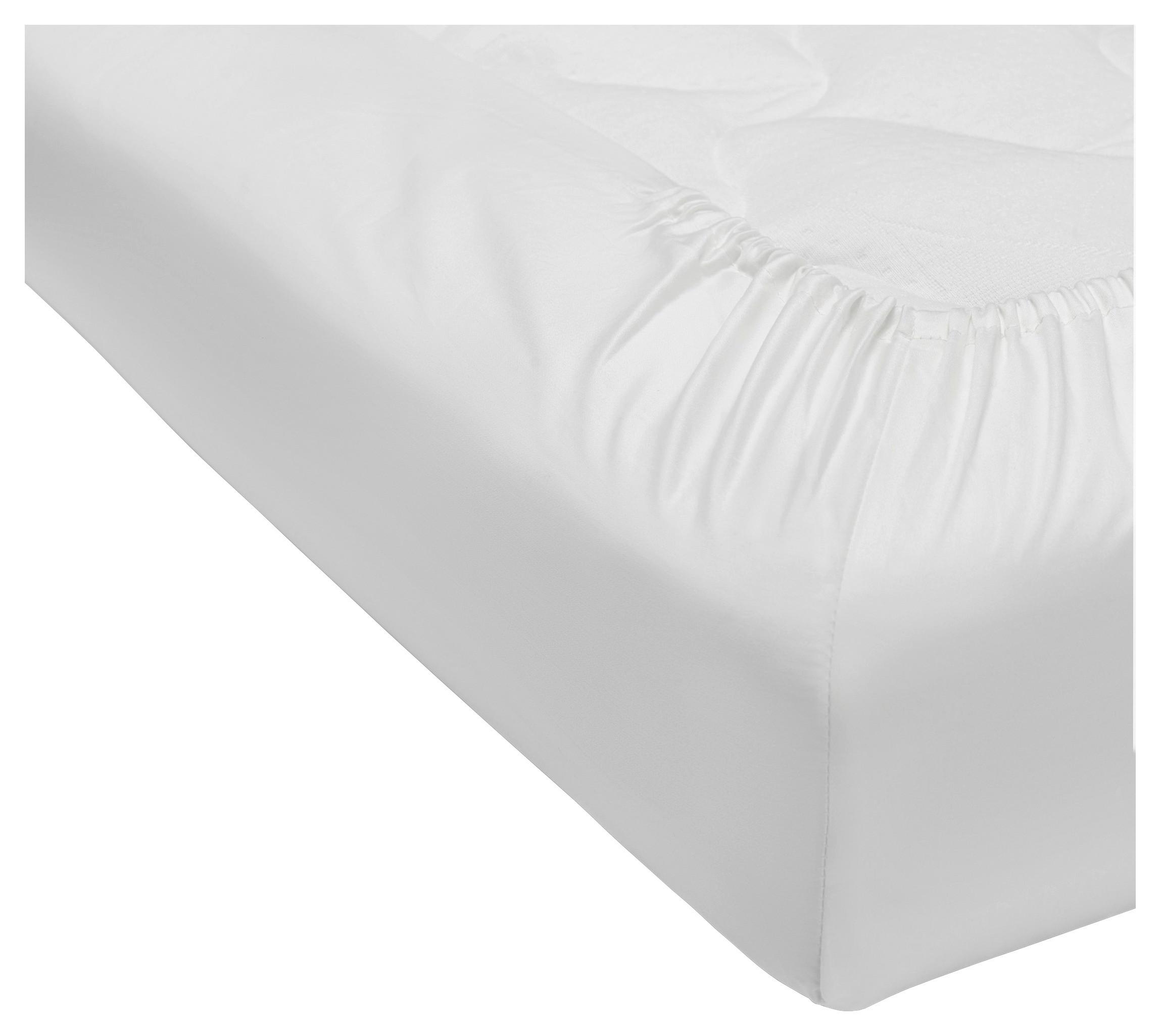 Gumis Jersey Lepedő Deluxe 100x200cm - fehér, textil (100/200cm)