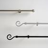 Vorhangstangenset Wand/Decke ca. 120-210cm - Edelstahlfarben, Metall (120-210cm) - Premium Living