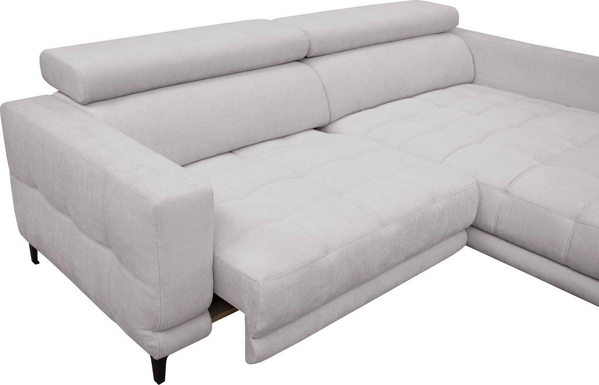 Sarokkanapé Aspen - szürkésbézs, Konventionell, faalapú anyag/textil (264/192cm)