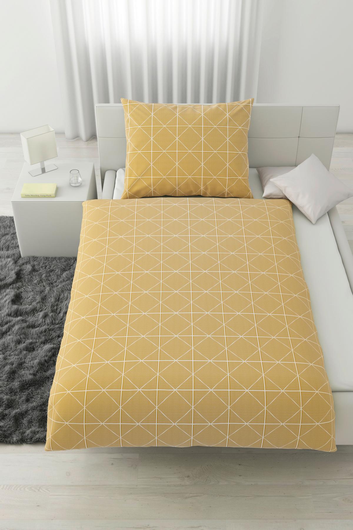 POŚCIEL BJÖRN - żółty, Modern, tkanina (140/200cm) - Modern Living