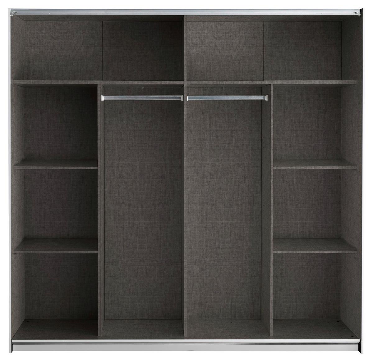 Schwebetürenschrank Noemi Weiß - Schwarz/Weiß, KONVENTIONELL, Glas/Holzwerkstoff (215/210/60cm) - Mömax