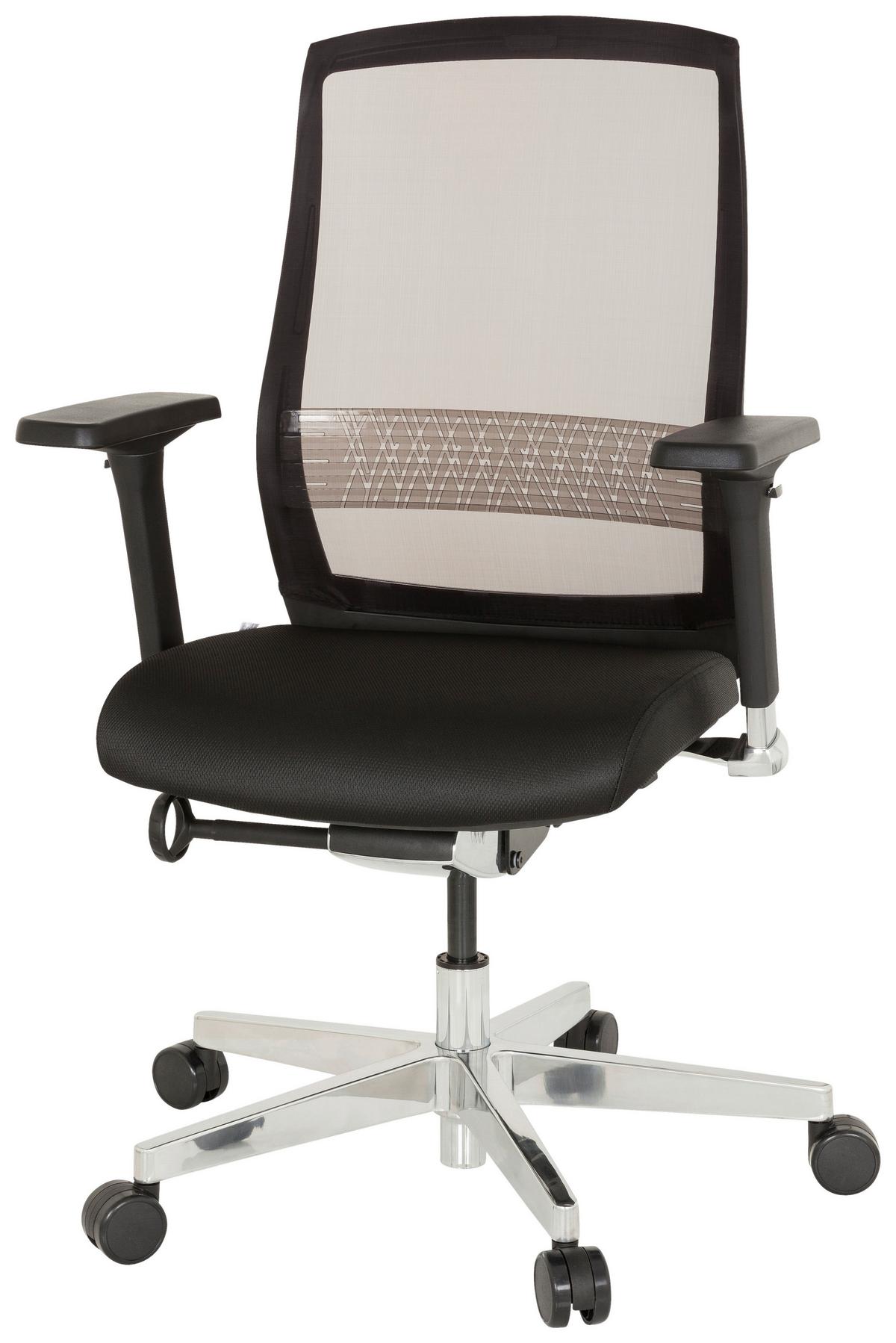 Vrtljivi Stol Fountaine, Črna - črna/barve aluminija, Moderno, kovina/umetna masa (69/112/66cm) - MID.YOU