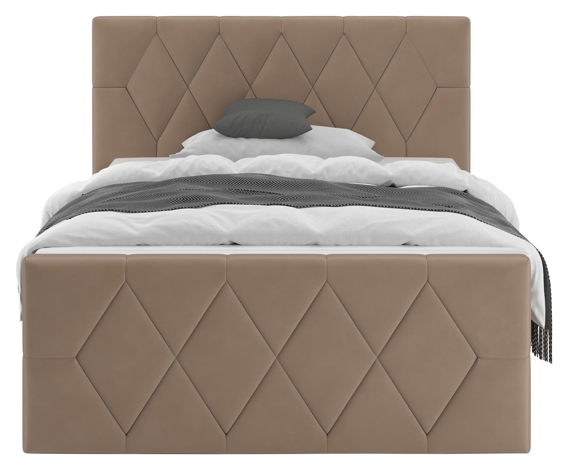 Boxspringbett Josie B Cappuccino ca. 120x200cm - Schwarz/Cappuccino, KONVENTIONELL, Holz/Holzwerkstoff (120/200cm) - Mömax