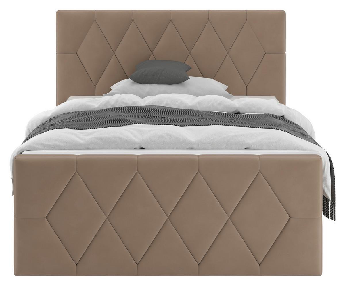 Boxspringbett Josie B Cappuccino ca. 140x200cm - Schwarz/Cappuccino, KONVENTIONELL, Holz/Holzwerkstoff (140/200cm) - Mömax