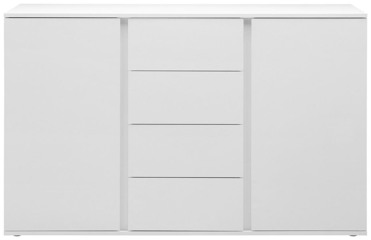 Sideboard Bianco in Weiß - Silberfarben/Weiß, MODERN, Holzwerkstoff/Kunststoff (150/95/43cm) - Mömax