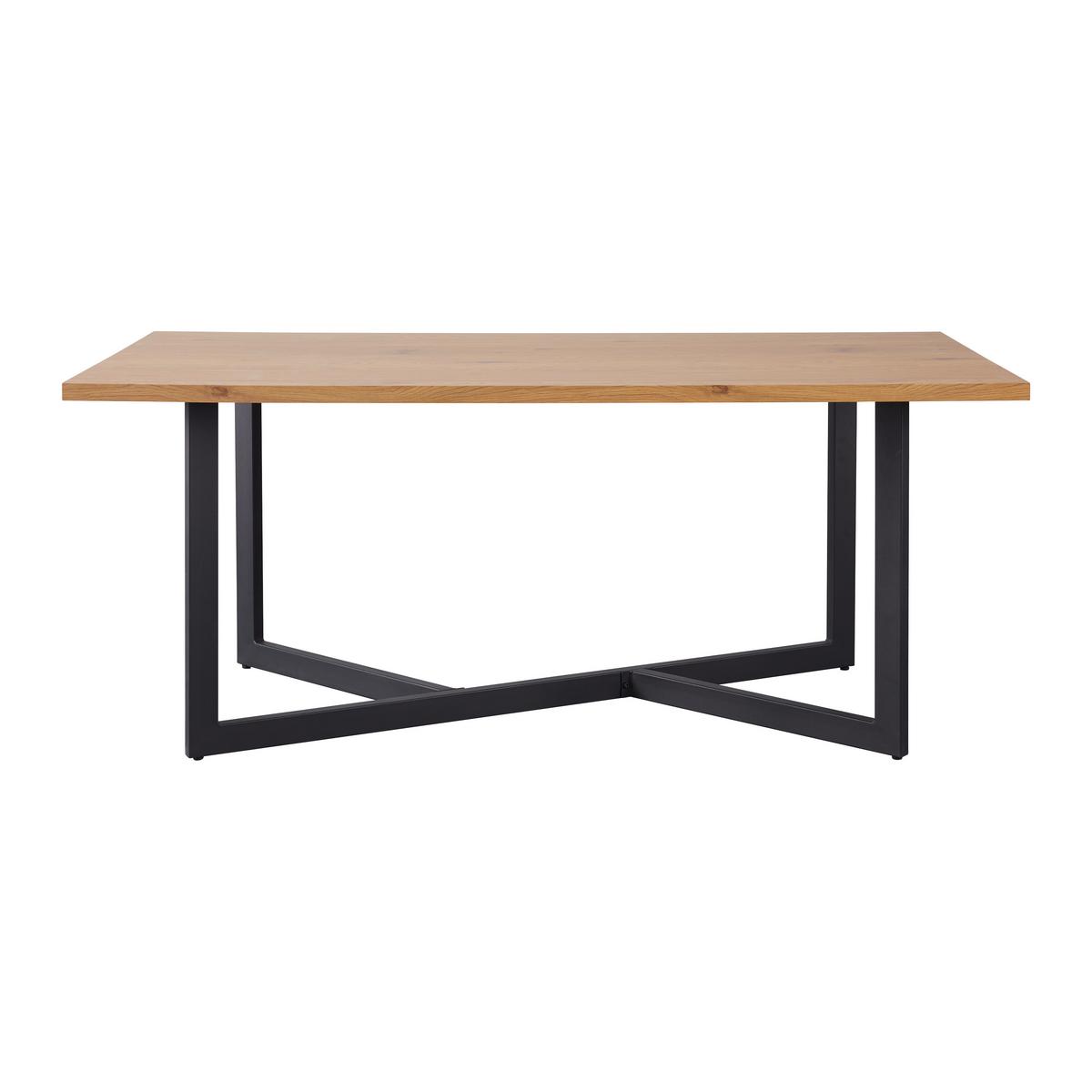 ESSTISCH AVOLA - Eichefarben/Schwarz, Modern, Holzwerkstoff/Metall (180/90/76cm) - Bessagi Home