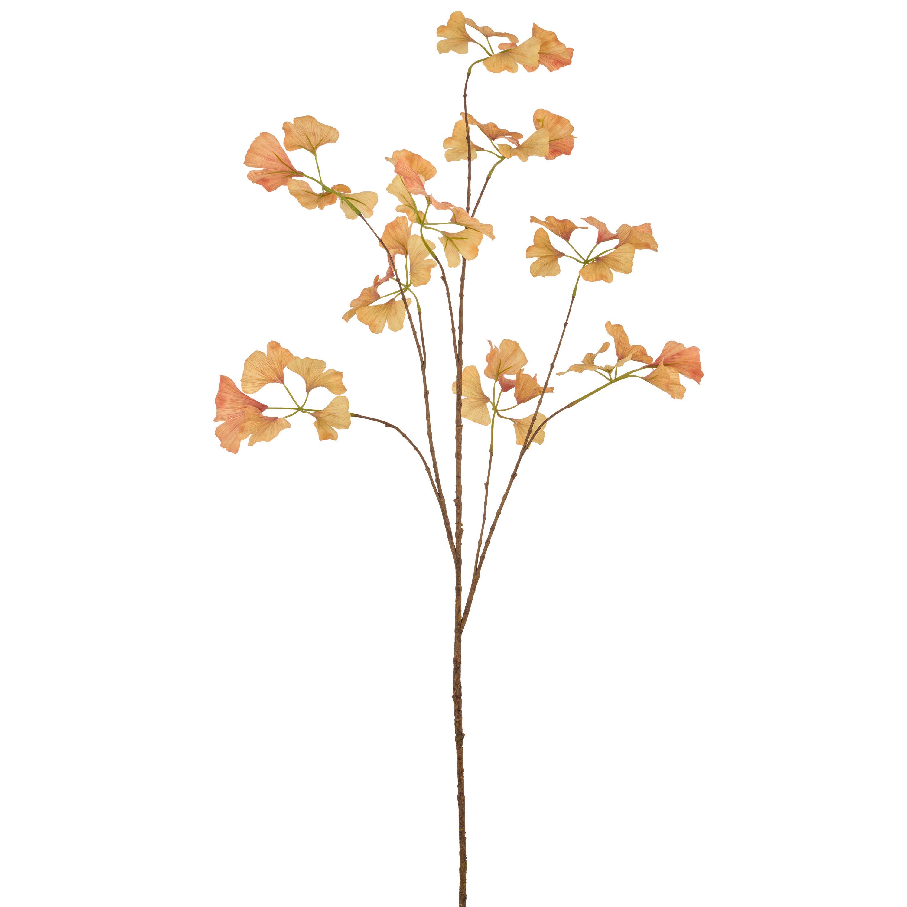 Umetna Rastlina Ginkoweig I - oranžna/rjava, Basics, umetna masa (126cm) - Mömax