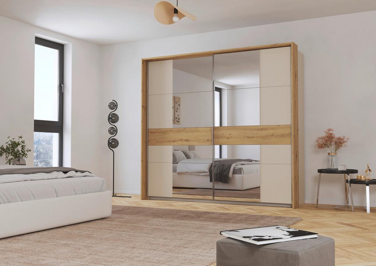 DULAP USI CULISANTE CALISTIO - argintiu/stejar Artisan, Trend, material pe bază de lemn (226/210/62cm) - Modern Living