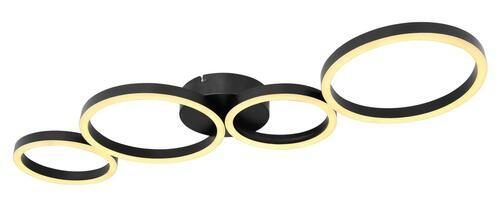 LED-Deckenleuchte 67229 in Schwarz max. 35 Watt - Opal/Schwarz, Trend, Kunststoff/Metall (88,5/33/6,5cm) - Globo