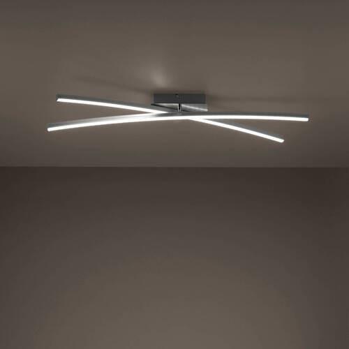 LED-Deckenleuchte Alina Silberfarben max. 24 Watt - Silberfarben, Design, Kunststoff/Metall (80,5/80,5/11cm)