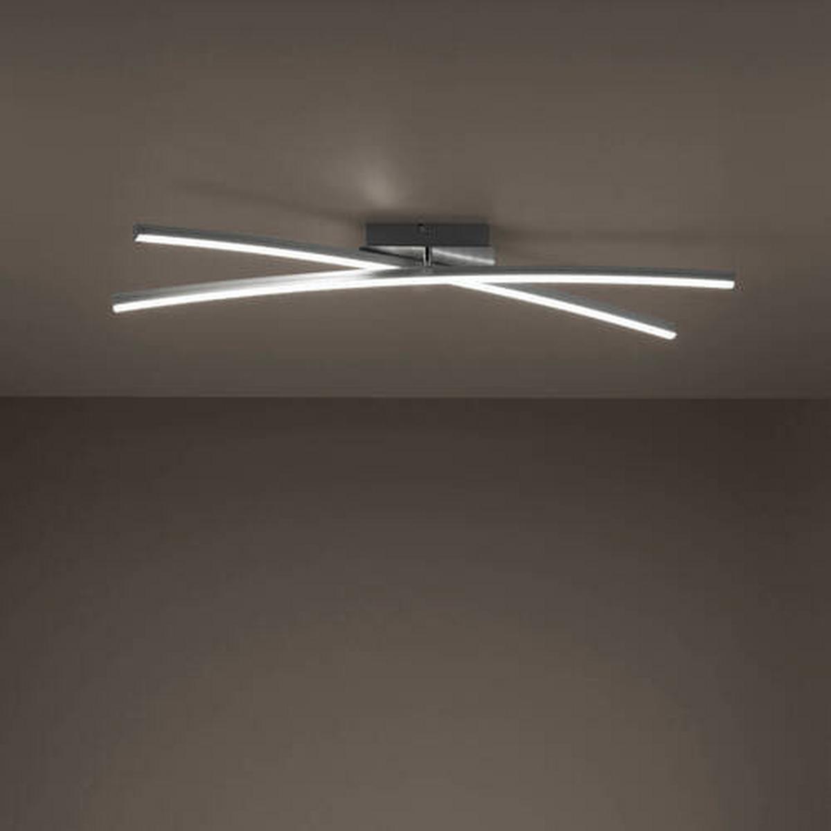 LED-Deckenleuchte Alina Silberfarben max. 24 Watt - Silberfarben, Design, Kunststoff/Metall (80,5/80,5/11cm)