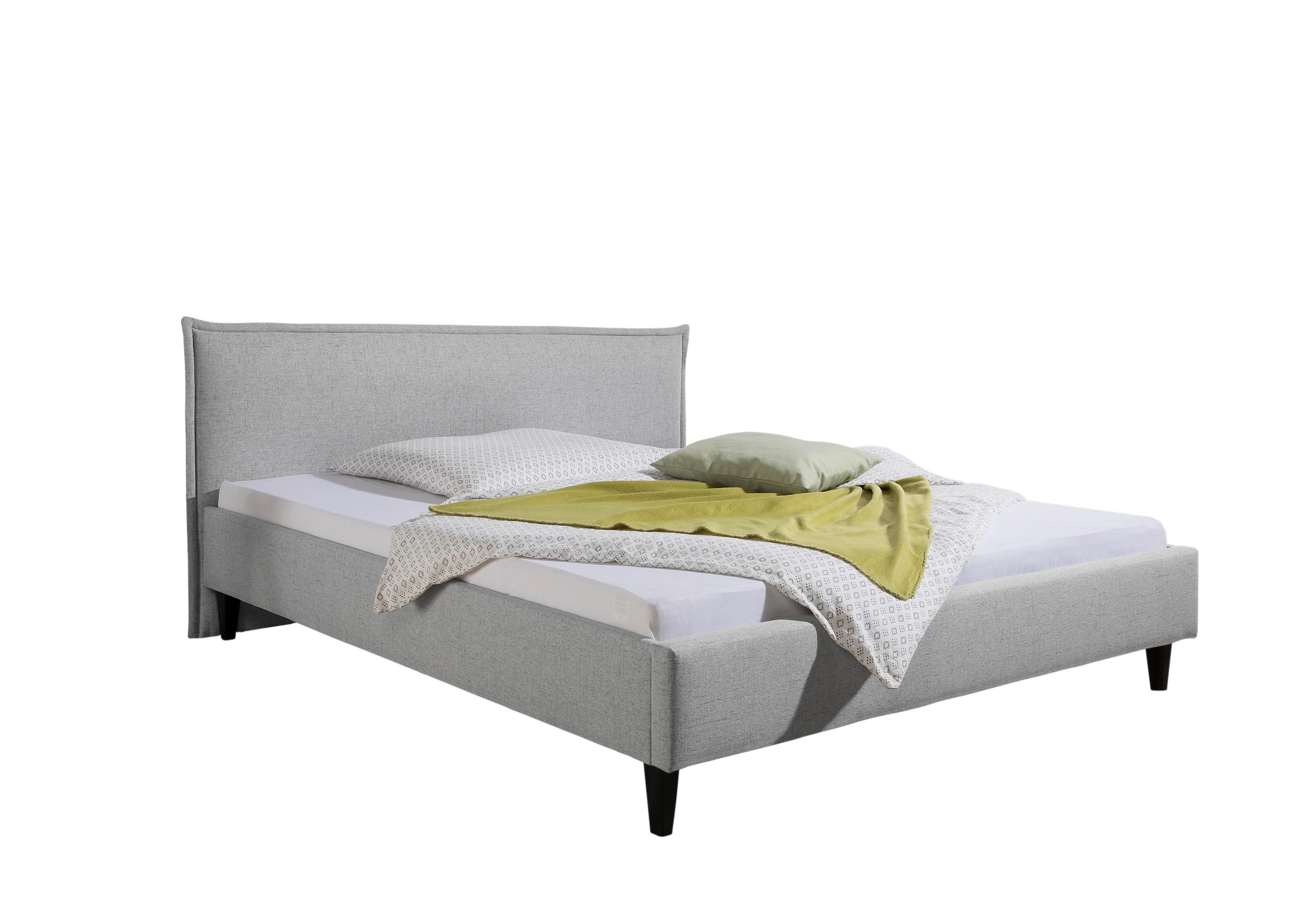 Polsterbett Roswell Hellgrau ca. 200x200 cm - Hellgrau/Schwarz, MODERN, Holz/Textil (200/200cm) - Livetastic