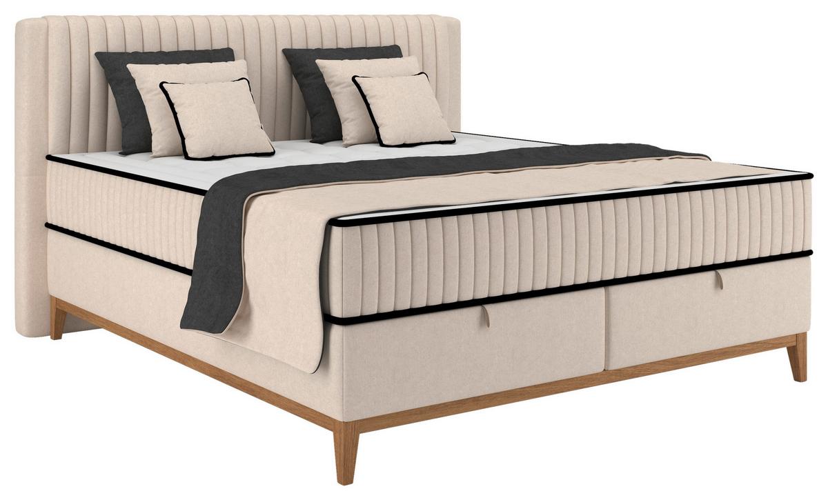 Bett Elena Creme ca. 180x200cm - Creme, KONVENTIONELL, Holz/Holzwerkstoff (180/200cm) - Sembella