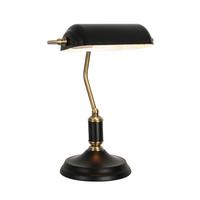 Tischleuchte Banker max. 25 Watt - Messingfarben/Schwarz, ROMANTIK / LANDHAUS, Metall (18/26,5/37cm) - Mömax
