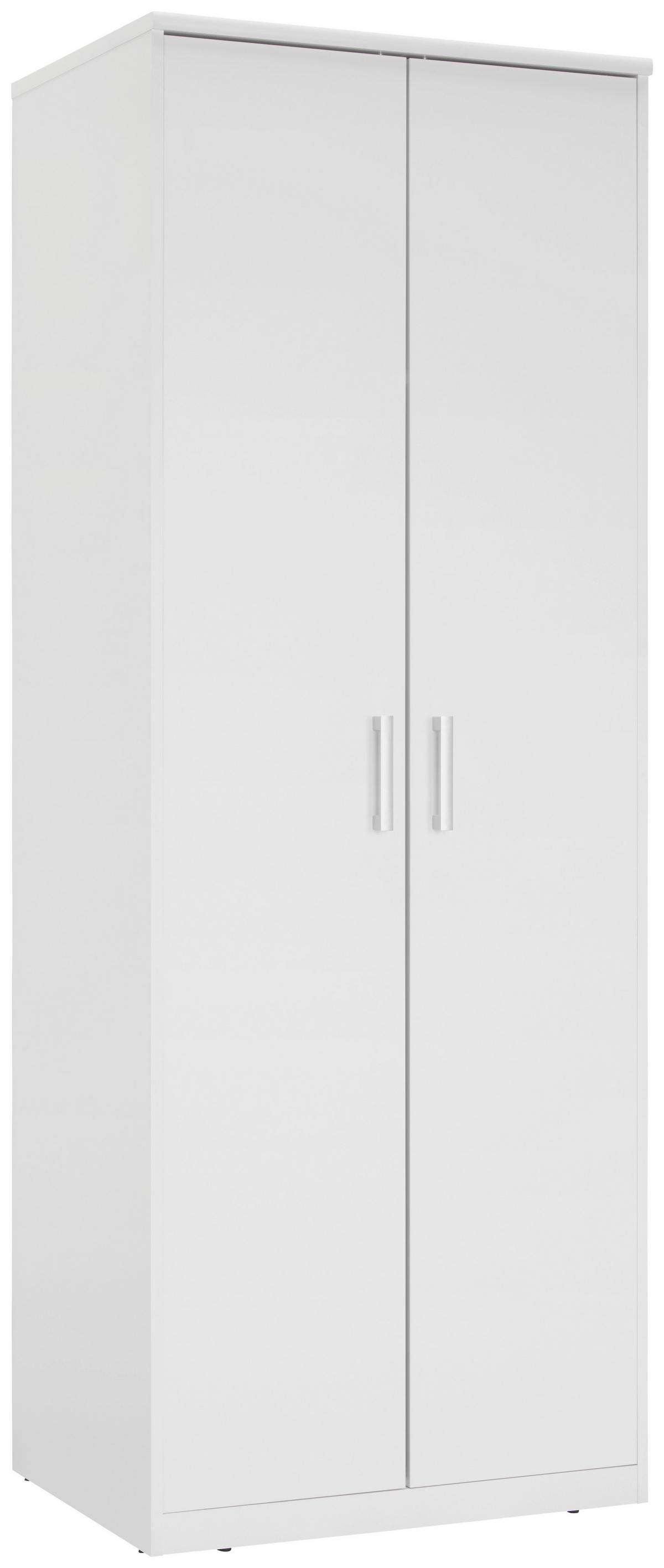 SZAFA NA UBRANIA EASY - kolor srebrny/biały, Basics, materiał drewnopochodny/tworzywo sztuczne (72/194/54cm) - Xora