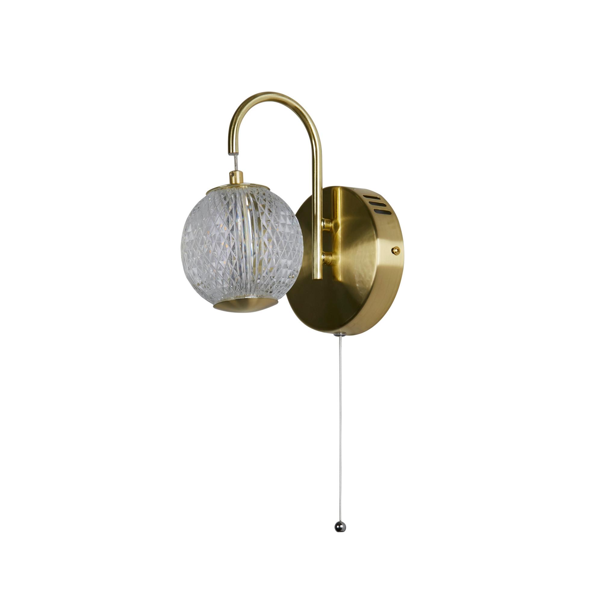LED Falilámpa 51481sb Allure - sárgarézszínű/áttetsző, Trend, műanyag/fém (13/21/19cm)