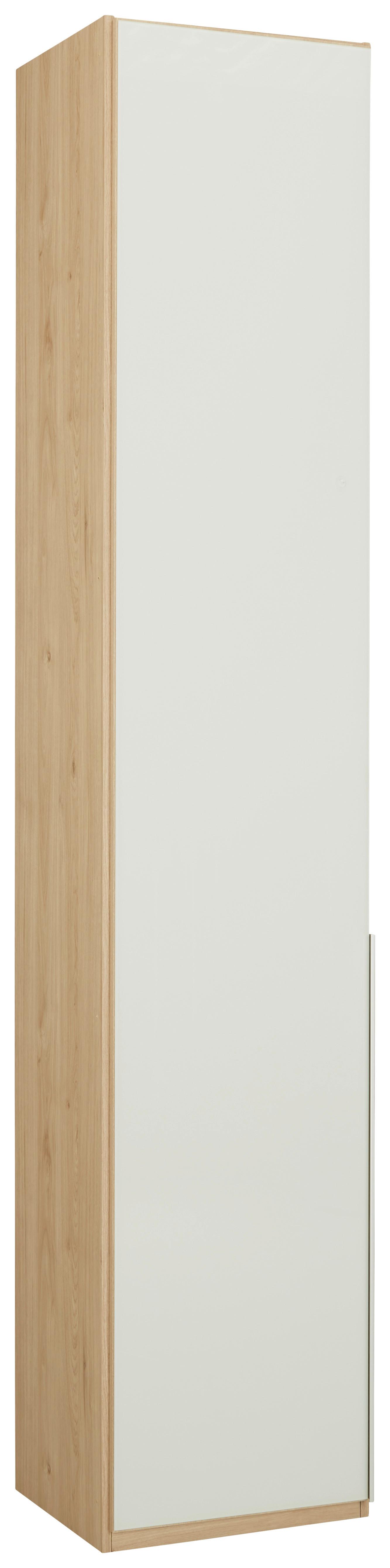 Drehtürenschrank in Weiß/Eichefarben - Eichefarben/Silberfarben, KONVENTIONELL, Holzwerkstoff/Metall (46/236/40cm) - Premium Living