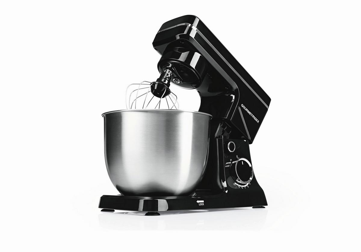 Küchenmaschine Gourmetmaxx Schwarz/Edelstahlf. max. 1500W - Edelstahlfarben/Schwarz, Basics, Kunststoff/Metall (36/22,5/39cm)