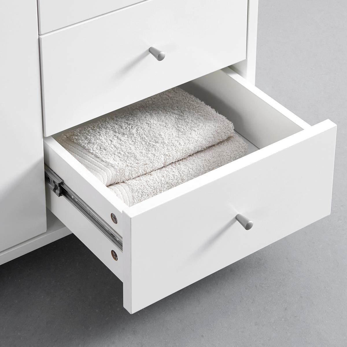 Drehtürenschrank Milo Weiß ca. 115x176x55 cm - Silberfarben/Weiß, MODERN, Holz/Metall (115/176/55cm) - Bessagi Home