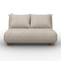 Schlafsofa Bella Beige Bouclé - Beige/Naturfarben, MODERN, Holz/Textil (141/77/85cm) - Bessagi Home