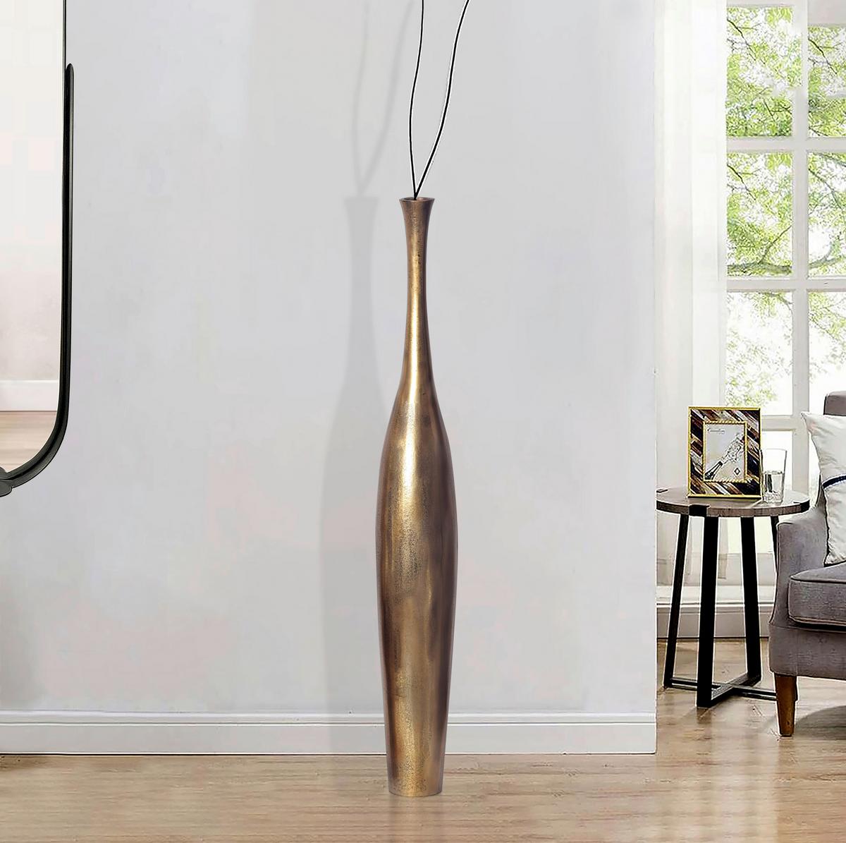 Dekorativna Vaza Goldie - zlate barve, Design, kovina (13/75/13cm) - Livetastic