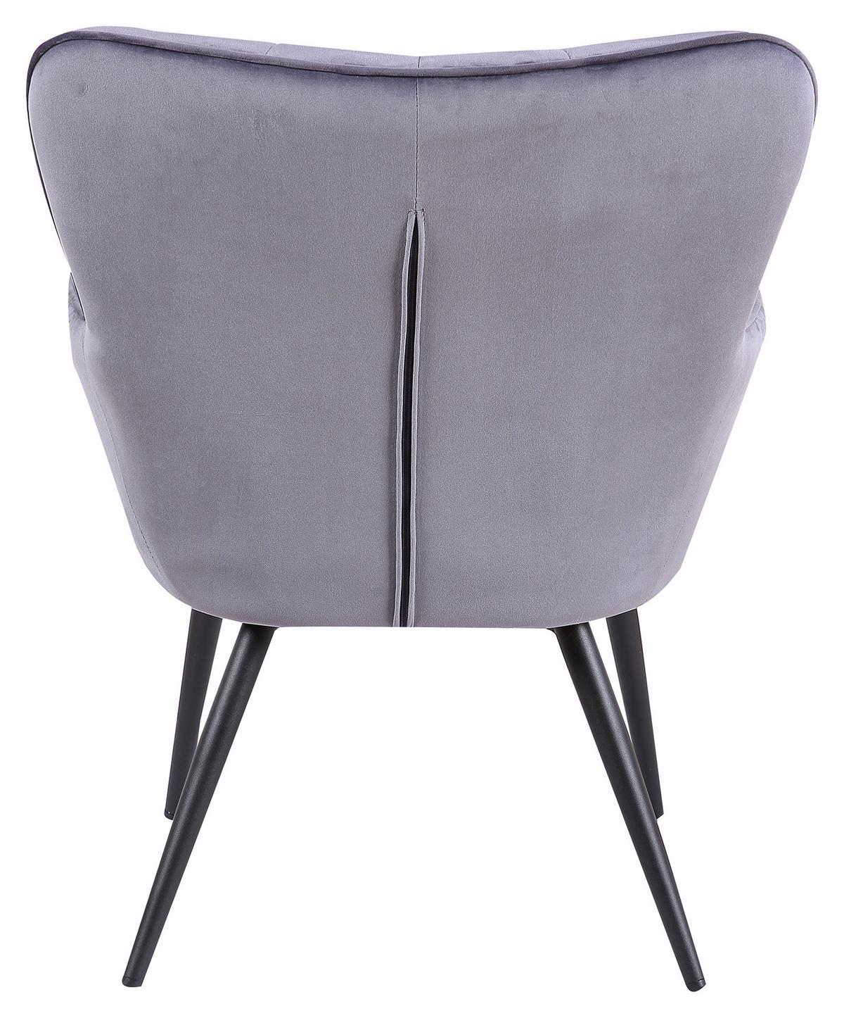 Sessel "Lexi", anthrazit - Anthrazit/Schwarz, Design, Textil/Metall (64/85/68cm) - MID.YOU