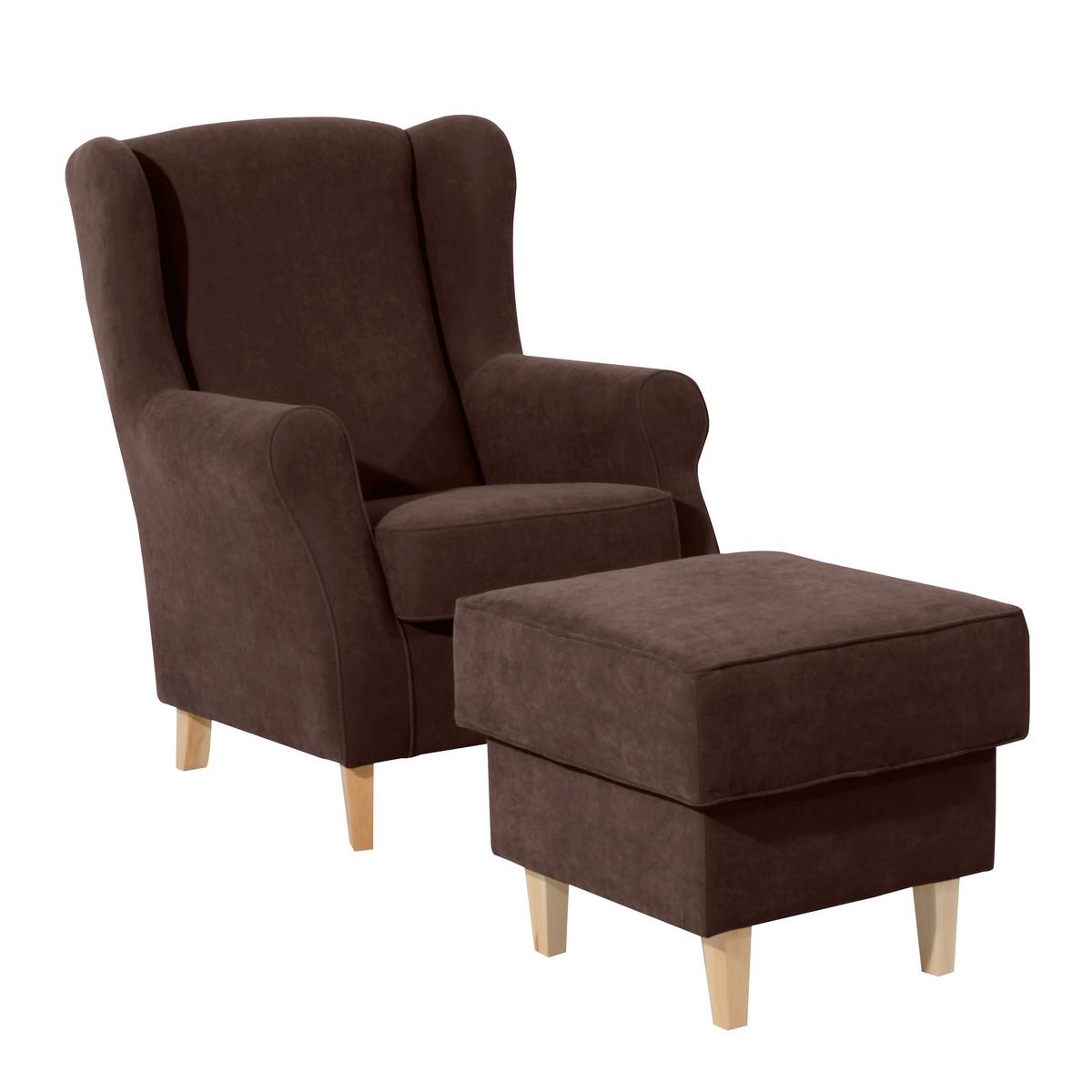 HOCKER LORRIS - Buchefarben/Braun, Design, Holz/Textil (53/45/53cm) - Max Winzer