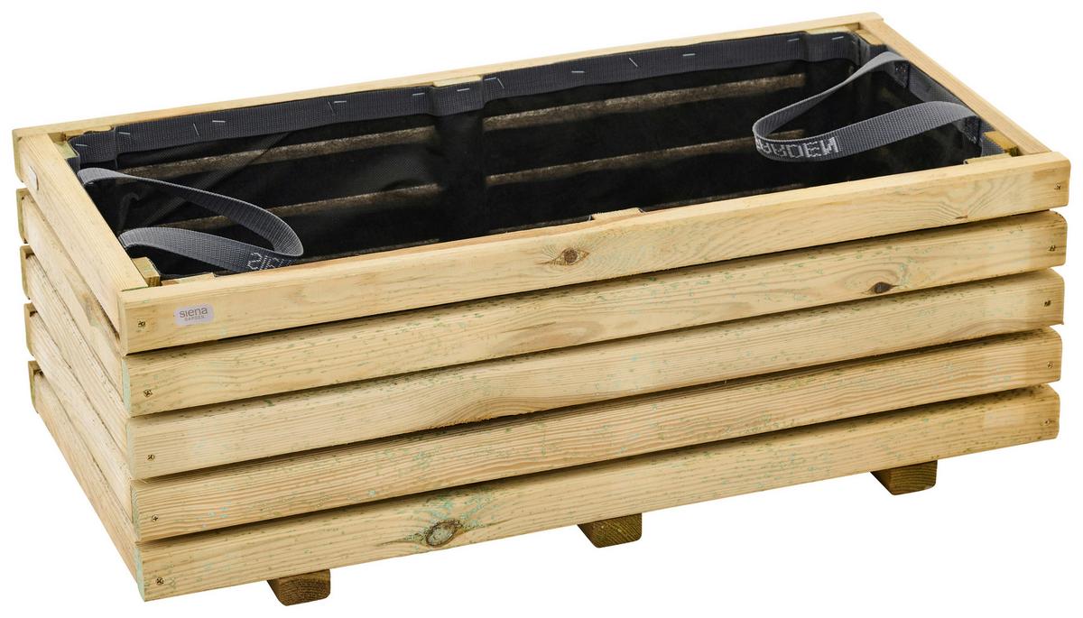 Blumenkasten Schwarz/Kieferfarben - Schwarz/Kieferfarben, Basics, Holz/Textil (80/28/40cm) - Siena Garden