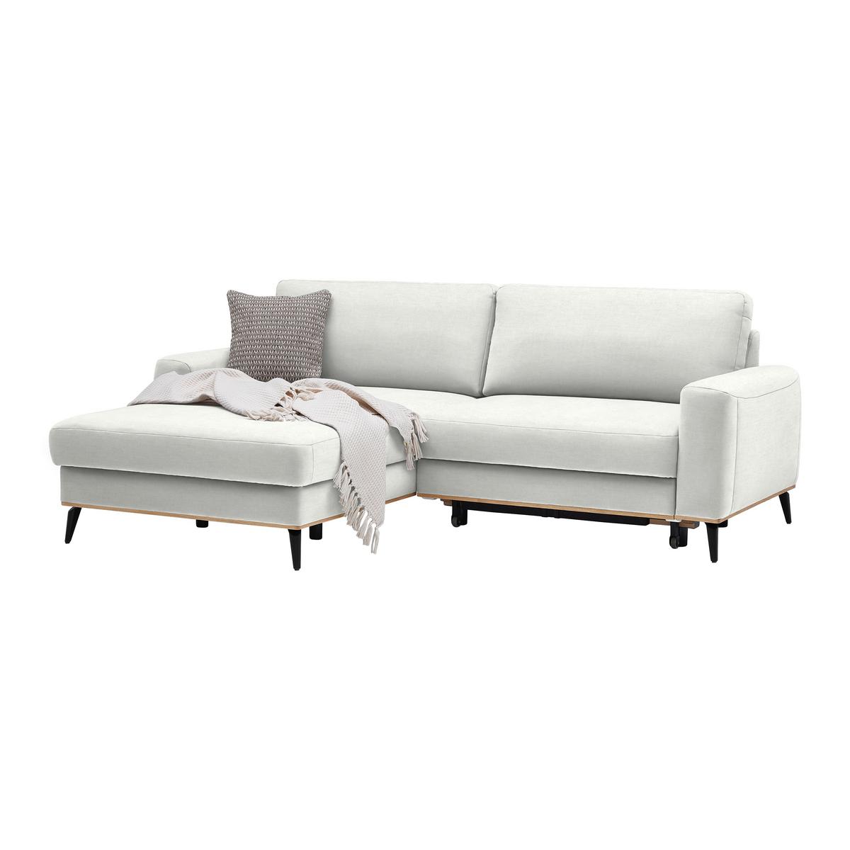 Wohnlandschaft Romeo Creme - Creme/Schwarz, KONVENTIONELL, Textil/Metall (167/87/234cm) - Zandiara
