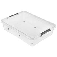 Ladă roți depozitare sub pat Easy - transparent, plastic (76/18/57cm)