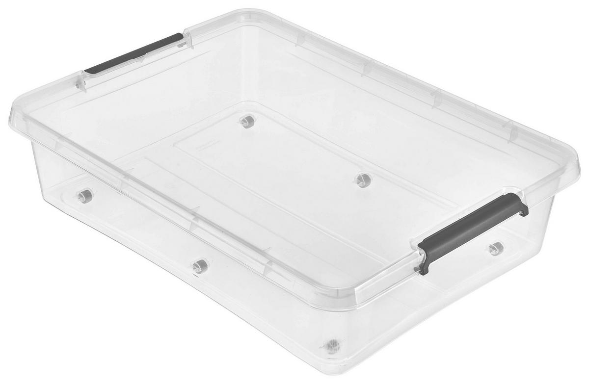 Ladă roți depozitare sub pat Easy - transparent, plastic (76/18/57cm)