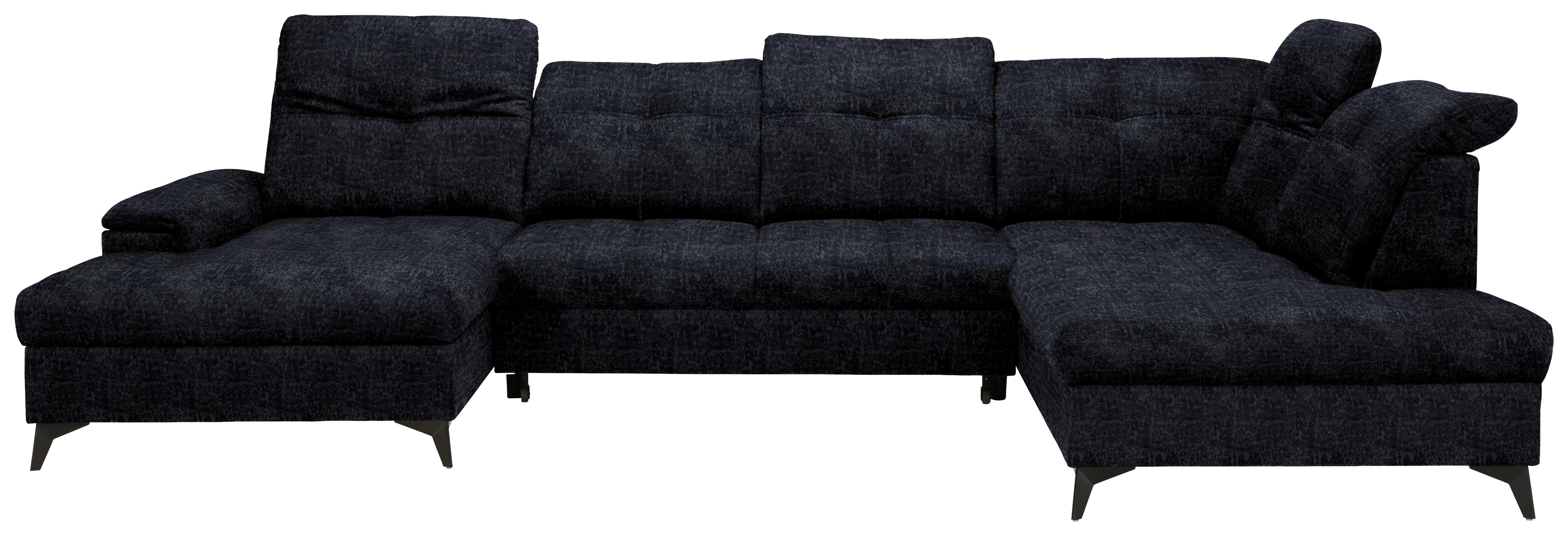 Wohnlandschaft Sierra Schwarz - Schwarz, MODERN, Textil/Metall (181/364/230cm) - Mömax