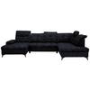 Wohnlandschaft Sierra Anthrazit - Anthrazit, MODERN, Textil/Metall (181/364/230cm) - Mömax
