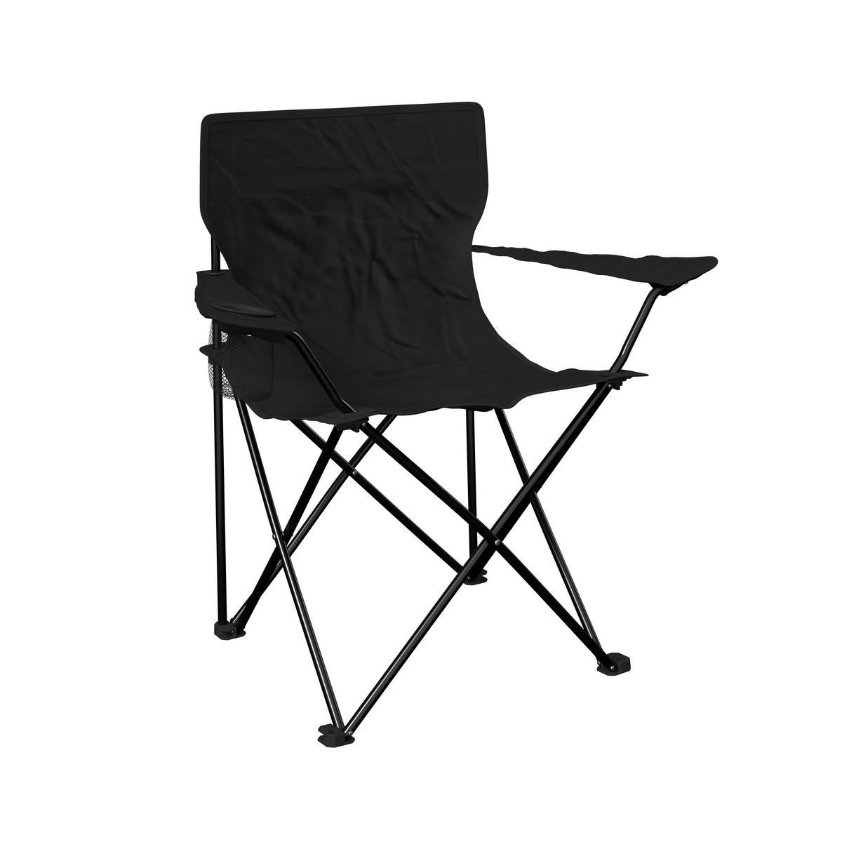 Campingsessel Blacky Schwarz ca. 80x80x51cm - Schwarz, Basics, Textil/Metall (80/80/51cm)